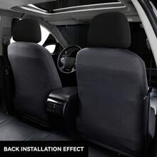 2pcs Black Leopard Print Car Headrest Covers, Universal Fit