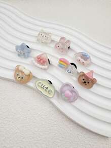 10 Pcs DIY Hole Shoes Accessories Cute And Free Combination Two Styles To Choose From, Ten Accessories For Each Style