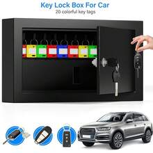 20 Keys Key Lo Box, Anti-Theft Key Cabinet With Key Tags, Key Organizer Wall Mount For Car Garage House Rental Office - Multicolor - View 4