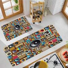 1 Stück gemusterter Teppich, modernes Kunstdesign Bodenmatte, Polyester, rutschfeste Rückseite, maschinenwaschbar, vielseitig für innen und außen nutzbar, Wohndekoration Teppich für Wohnzimmer, Schlafzimmer, Esszimmer, Camping