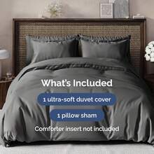 Cover Queen Size Set - Extra Soft Queen Size Duvet Cover 90 X 90 With 2 Pillow Shams - Hotel Luxury Easy Care And Fade Free W/ Zipper Closures & Ties - Breathable Bedding Set (Light Sage Green) - 09 - 木炭(無棉被) - 查看 2