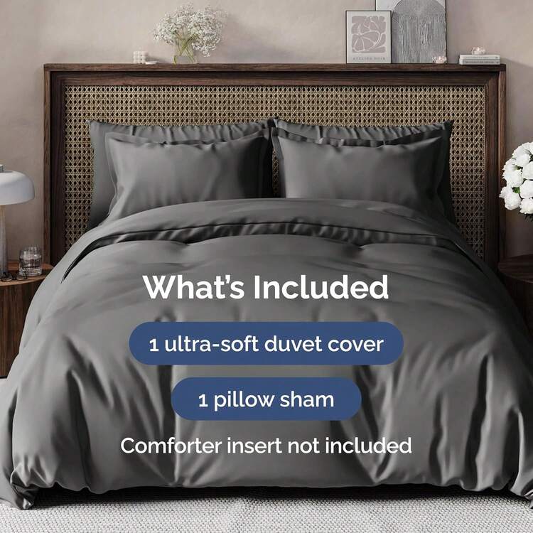 Cover Queen Size Set - Extra Soft Queen Size Duvet Cover 90 X 90 With 2 Pillow Shams - Hotel Luxury Easy Care And Fade Free W/ Zipper Closures & Ties - Breathable Bedding Set (Light Sage Green) - 09 - 木炭(無棉被) - 查看 2