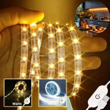 1m/2m/3m/4m/5m/10m/15m Tira de Luz LED Branca Quente 2835 Sensível ao Toque, 30 LEDs/m, Adequada para Quarto, Iluminação da Sala de Estar, Decoração, Luz de Bottom da TV