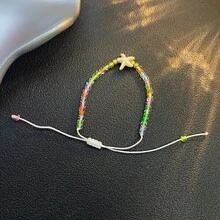 波西米亚贝壳手链，夏季海滩海洋风格贝壳和海星串珠手链，女士