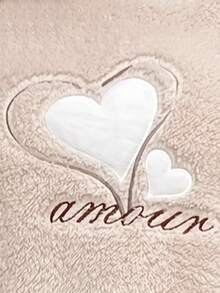 1 Piece Pink Love Bathrobe Flannel Long-Sleeved Thickened Nightgown Pullover Mid-Length Cute Home Clothes Nightgown Female Back To School - Multicolor - View 7