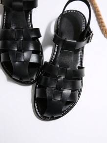 New Woven Retro Pig Pen Sandals For Women, Flat Casual Fashion Popular For Summer
