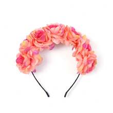 1 Stück Blumen-Stirnband für Erwachsene zum Fotografieren, Braut-Rosenblüten-Haarreif im Boho-Stil, Haarband Diadema für Frühling/Sommer