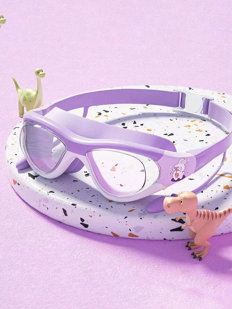 Children's Swimming Goggles Waterproof, Anti-Fog And Anti-Ultraviolet Adjustable Glasses Strap Pool Queue Beach Vacation - Purple - View 1