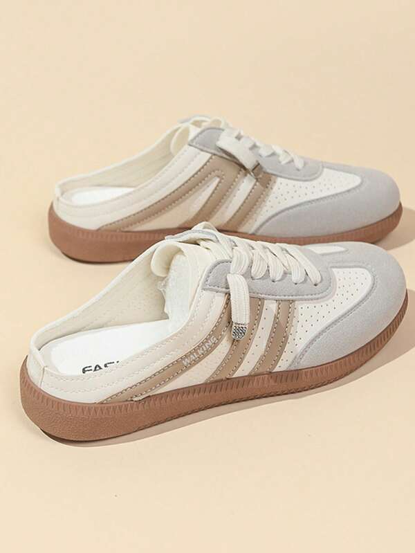 Zapatillas deportivas casuales de estilo universitario para mujer, zapatillas retro Gump de corte bajo con cordones, de estilo patchwork y de fácil calce, nuevos modelos de primavera
