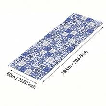 1pc Bohemian Square Pattern Printed Anti-Slip Silica Gel Kitchen Mat, 3D Printed Rectangular Carpet For Living Room, Bedroom, Hallway, Bathroom, Laundry Room - Polyester Rug For Indoor And Outdoor Home Decor - XXCFD005 - View 16