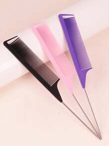 3 Stücke/Set Professionelle Edelstahl Haarkämme - Haarfärbung Abschnitt Kamm, Ratte-Schwanz Kamm, Haarstyling Werkzeuge