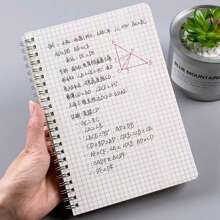 1pc Transparent Shell Spiral Notebook, Grid Notebook, Stationery, Gift, Planner, Journal, College Ruled A5/B5 Size (Random Style & Color)