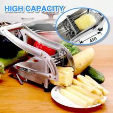 French Fry Cutter With 2 Blades, Stainless Steel Professional French Fry Cutter, French Fry Slicer, French Fry Cutter For Pressed Fries, Multifunctional Vegetable And Fruit Slicer Kitchen Tool, Holiday Gift