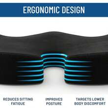 Doctor Recommended Foam Cushion Office Chairs & Car - Ergonomic Office Desk Accessories - Cushions Tailbone Pain Relief, Sciatica (Black Upgraded, Large) - 03. 黑色冷卻凝膠 - 查看 4