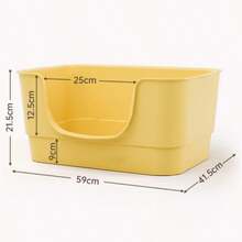 Pet Toilet Cat Litter Box Oversized Splash-Proof Cat Toilet Kitten Giant Open Cat Litter Box Extra Large Cat Litter Box Deodorant Easy To Clean - Yellow - View 7