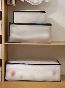 1/2/3pcs Quilt Storage Bag Translucent Visible Clothes Quilt Storage Box PEVA Dustproof And Moisture-Proof Moving Packing Bag