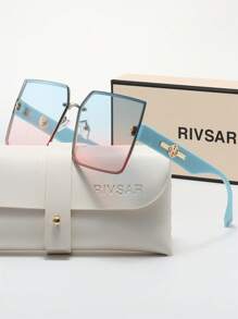 Óculos de Sol Quadrado Oversized Gradiente da Moda Feminina RIVSAR, Chic Casual Ao Ar Livre Elegante Festa de Viagem Reunião Verão Gato Olho Rodada Jóia Feriado Óculos de Sol de Sombreamento, Óculos de Sol de Marca de Alto Padrão Vitrine de Presentes de Festival, Perfeito para Dia dos Namorados, Natal, Halloween Presentes
