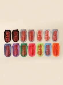 Set de 12 pares de calcetines de algodón para niños, de estilo aleatorio, cómodos y versátiles, de unicolor, aptos para actividades al aire libre y viajes