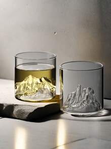 1pc-The Appealing And Magnificent Guanshan Cup Makes Your Life Full Of Excitement. Iceberg Shaped Glass, Cocktail Glass, Suitable For Any Beverage Juice Tea Coffee Glass, Cups Suitable For Parties, Bars And Family Gatherings, Can Be Used For Back To School, School Supplies, Chinese New Year, Valentine's Day.