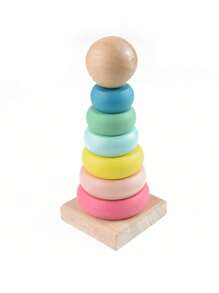 1PC Wooden Children's Educational And Fun Toys, Suitable For Children Aged 3 To 6. Rainbow Tower, Rainbow Column, Stacking Toys, Early Childhood Education, Color And Quantity Recognition, Caterpillar And Clock Toys To Exercise Children's Hand-Eye Coordination