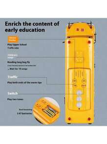 قطعة واحدة لعبة حافلة مدرسية كبيرة الحجم، محاكاة الصوت والضوء لموديل حافلة المركبات في المدينة للأطفال, للأولاد