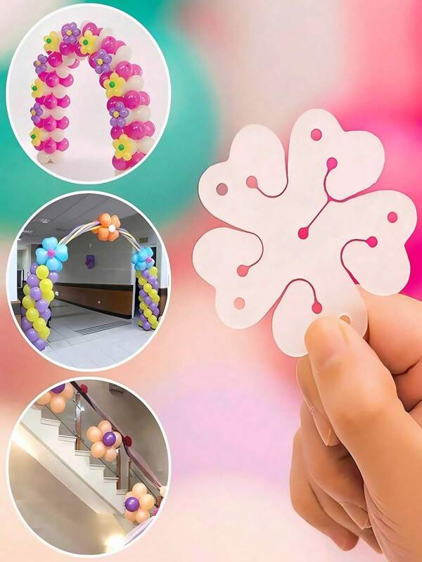 5/25/30pcs Flower Balloon Clips, Balloon Connectors Fasteners Accessories For Christmas Party, New Year Party, Valentine's Day, Birthday, Wedding Balloon Decor, Party Decoration Supplies