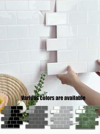 Peel And Stick Backsplash Subway Tile For Kitchen Bathroom, Self Adhesive Tiles Stick On Wall Tiles 12" X 12",Stickers,Wall Decal, Vinyl Decal For Home Decorations,Spring Decoration Items Refresh Your Home,Rama Decoration Stickers Gifts Birthday Graduation