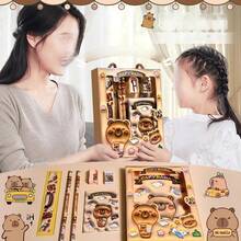 1 High Beauty Cute Stationery Gift Box Capybara Learning Supplies Set Creative Stationery Set, Six Pieces Set, Stationery Set Handheld Gift Box Gift, Birthday Gift, 2026 New Year, School Supplies, School Start Season Gift, Back To School Season Gift - Multicolor - View 3