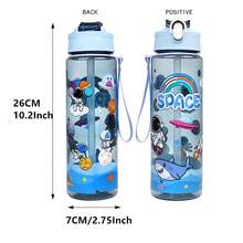 1 Stück kreative personalisierte Muster Isolierbecher; sehr attraktive Cartoon Plastiktasse mit tragbarem Henkel und Strohhalm Sport Wasserflasche