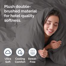 Cover Queen Size Set - Extra Soft Queen Size Duvet Cover 90 X 90 With 2 Pillow Shams - Hotel Luxury Easy Care And Fade Free W/ Zipper Closures & Ties - Breathable Bedding Set (Light Sage Green) - 08 - 深灰色(無被子) - 查看 3
