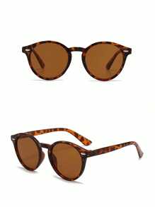 1/2 buc ochelari de soare rotunzi unisex casual Ombre retro cu lentile, rame din plastic durabile, potriviți pentru plajă, vacanță și sporturi în aer liber