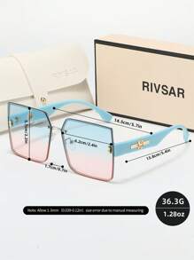 Óculos de Sol Quadrado Oversized Gradiente da Moda Feminina RIVSAR, Chic Casual Ao Ar Livre Elegante Festa de Viagem Reunião Verão Gato Olho Rodada Jóia Feriado Óculos de Sol de Sombreamento, Óculos de Sol de Marca de Alto Padrão Vitrine de Presentes de Festival, Perfeito para Dia dos Namorados, Natal, Halloween Presentes