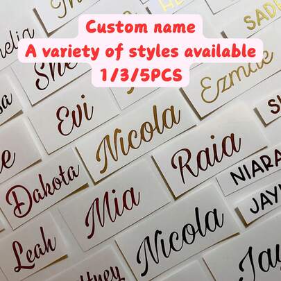 Custom Personalized Vinyl Stickers, 3-6inch, Name Tags Multipack Guest List Place Cards, Hen Bride Birthday Decal Wedding Favours Permanent, Custom Wedding Stickers Labels, Personalised Wedding Stickers, Wedding Name And Date Stickers, Gold Foiled Monogram Wedding Stickers,New Year Glamour