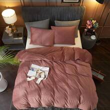 DIvellow Velvet Duvet Cover Queen Set Sage Green Comforter Cover 3Pcs Ultra Soft Cover Breathable Solid Luxury Flannel Velour Duvet Cover Zipper Closure Corner Tie - 腮紅粉紅 - 查看 2