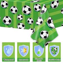 1Pc, Green Soccer Party Tablecloth Soccer Theme Birthday Table Cover Decoration Soccer Party Supplies Favor Green Football Tablecloth Table Decoration Bachelor Sports Game Party