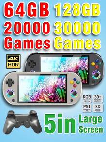 1 Set tragbare Handheld-Spielekonsole mit 5-Zoll-HD-Bildschirm, unterstützt kabelloses 2-Spieler-Gamepad, mit 30.000 nostalgischen Retro-Klassikern und 30 Simulatoren wie PS1/GBA, mit tragbarem Arcade-Joystick, ideal als Geschenk zum Geburtstag oder Feiertag für Männer und Ehemänner