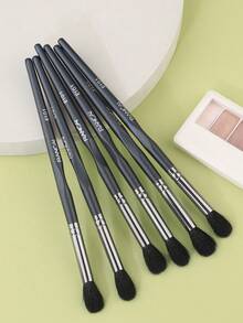6件套化妆刷套装 - 眼影刷、遮瑕刷、唇刷、持久防晕染、眉刷、眼影刷、化妆刷、赠品 - 黑色 - 查看 6