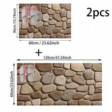 1套/1件/2件仿真石纹浴室防滑垫，仿羊绒材质，蓬松毛绒装饰，适用于浴室、门口、厨房、房间等场合，可机洗，日常装饰，可作为礼物赠送
