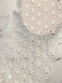 1 Size White Three-Dimensional Daisy Lace Clothing Accessory Fabric 33CM Embroidered Lace DIY Sewing Accessories