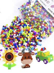 500 pezzi/confezione, perline forate da 5 mm, confezione supplementare per la realizzazione di gioielli, puzzle di perline forate, artigianato creativo, fai-da-te per gioielli, puzzle in massa, imballaggio di assemblaggio, adatto per bambini di età superiore ai 5 anni per realizzare opere d'arte a mano.