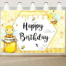 1 PC Sweet Bee One" 1st Birthday Party Backdrop - Honey Bee With Sunflower Theme, Suitable For First Birthday Celebration, Bee Gift Party Decoration, Photo Booth Studio, Photography Backdrop For Indoor Outdoor Decoration, Garden Decoration. Versatile, Multi-Size.