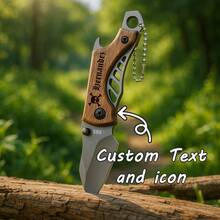 Personalized Outdoor Camping Survival Folding Pocket Knife - Black, Groomsmen Gift, Boyfriend Gift, Dad Gift, Father's Day Gift, Customized Knife Knives Minimal Chic Custom,Personalized,Unique Ideal Gifts For Him,Ideal Gifts For Her Her,Boyfriend,Girlfriend,Family,Friends - Dark Grey - View 2