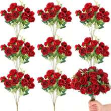 1PC/3PCS Artificial Flowers Tea Roses Silk Bouquets Fake Plants For Spring Autumn Decorations,Wedding Vase For Home, Dining Room,Bathroom,Kitchen, Bedroom Decorations, Mother's Day,Festival Birthday Party Accessories, Outdoor Garden Decorations