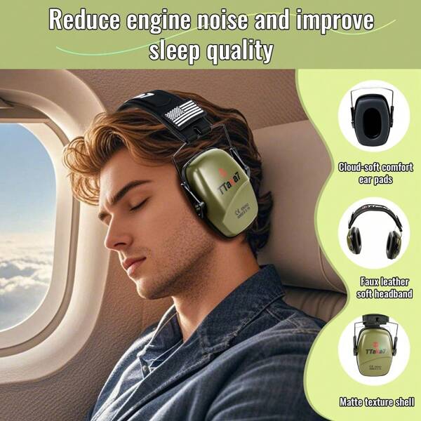 Adult Ear Muffs, TTAKA7 36dB Professional Hearing Protection Noise Cancelling Ear Defenders With Adjustable Headband, Suitable For Autism, Hunting, Shooting, Gardening, DIY Work