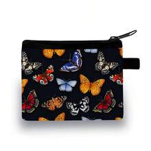 Fashion Butterfly Print Coin Purse - Polyester Zip Pouch, Hand Washable With Wet Wipe Clean, Animal Pattern, Lightweight Zippered Pocket, Fashionable Storage Bag - Multicolor - View 12