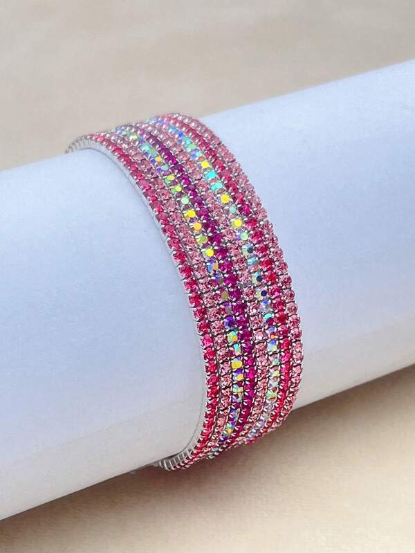 8 Stücke Ultraschlanke 2mm Kristall Perlen Armbänder, mehrfarbiges minimalistisches Design, vielseitig für Frauen, geeignet für Urlaub, Party und Zusammenkünfte