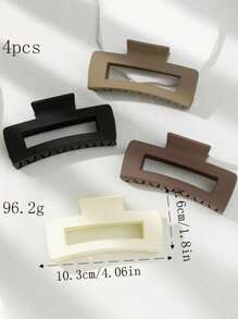 4 Pezzi Fermagli per Capelli da Donna - Fermagli Quadrati Grandi, Presa Antiscivolo per Capelli Spessi/Sottili, 4 Colori Solidi, Accessori per Capelli Estivi Semplici e Versatili Fermagli per Capelli, Pinze per Capelli, Fermagli per Capelli, molletta per Capelli, molletta a Cravatta per Capelli, Adatti per Vacanze e Outfit Invernali da Donna