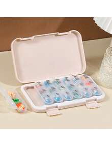 1 件旅行友好型 21 格药丸收纳盒 - 紧凑型药品和补品收纳盒 - 彩色 - 查看 6