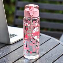 1pc 780ml Capacity Cute Plastic Water Bottle, Portable Gift Cup