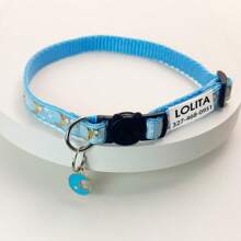 Collar personalizado para gatos, collar de mascota gatito con estrellas y luna con cascabel, colgante de placa de identificación con nombre de mascota grabado - ¡el regalo perfecto para tu mascota! Ornamental, grabado, acero inoxidable, elegante, de moda, colorido, vintage, lindo, compacto, lindo, personalizado, único, personalizado, para aniversarios, para cumpleaños